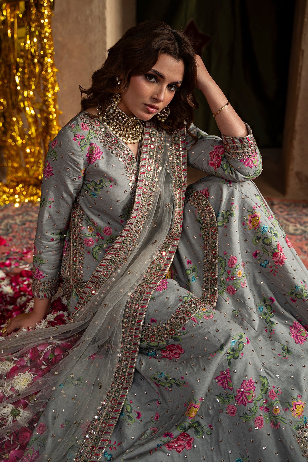 3-PC Embroidered Silk CMA-6-149