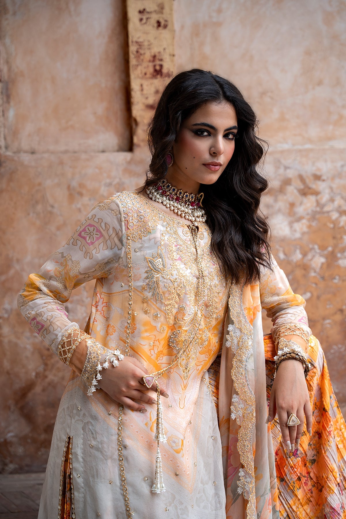 3-PC Stitched Embroidered Chiffon Collection VSLW6-06P