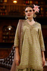 3-PC Embroidered Raw Silk CMA-6-154