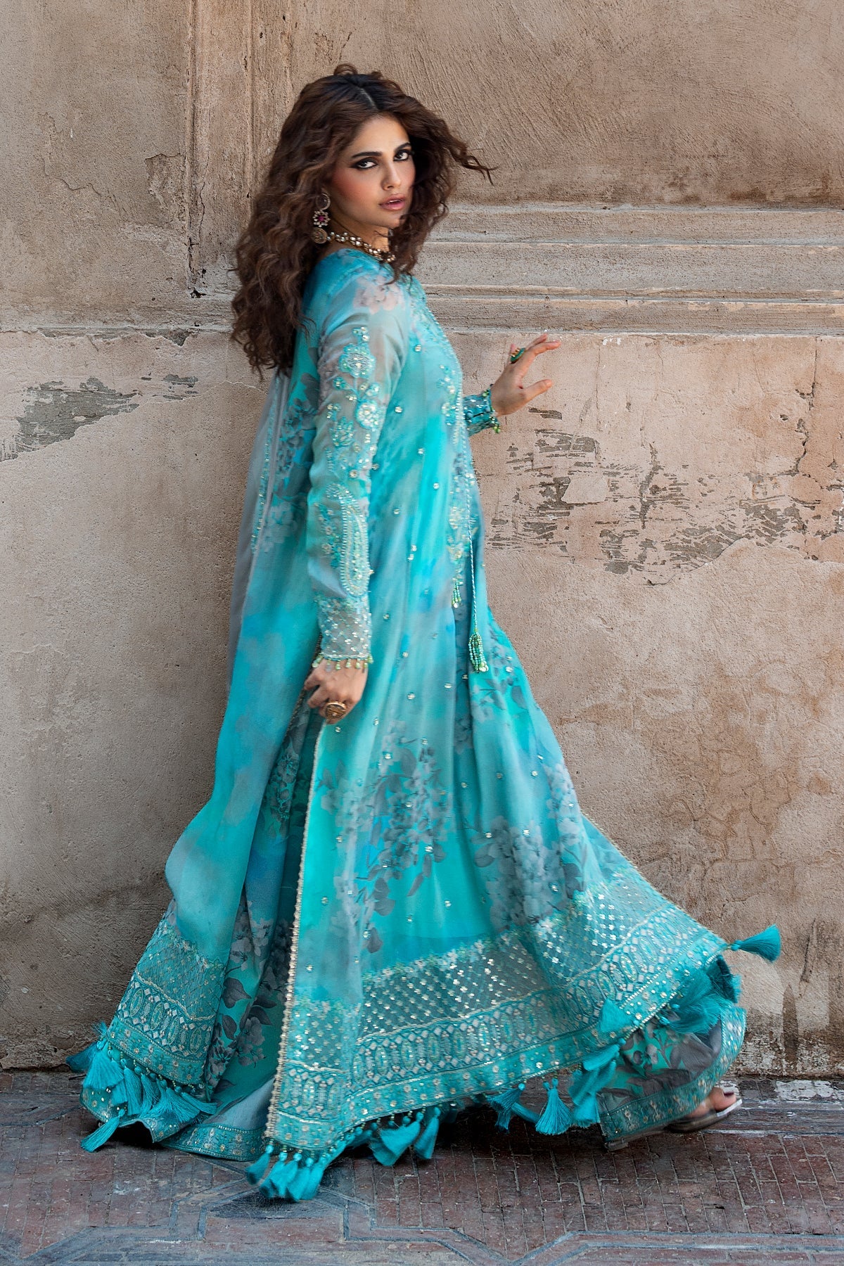 3-PC Stitched Embroidered Chiffon Collection VSLW6-08P