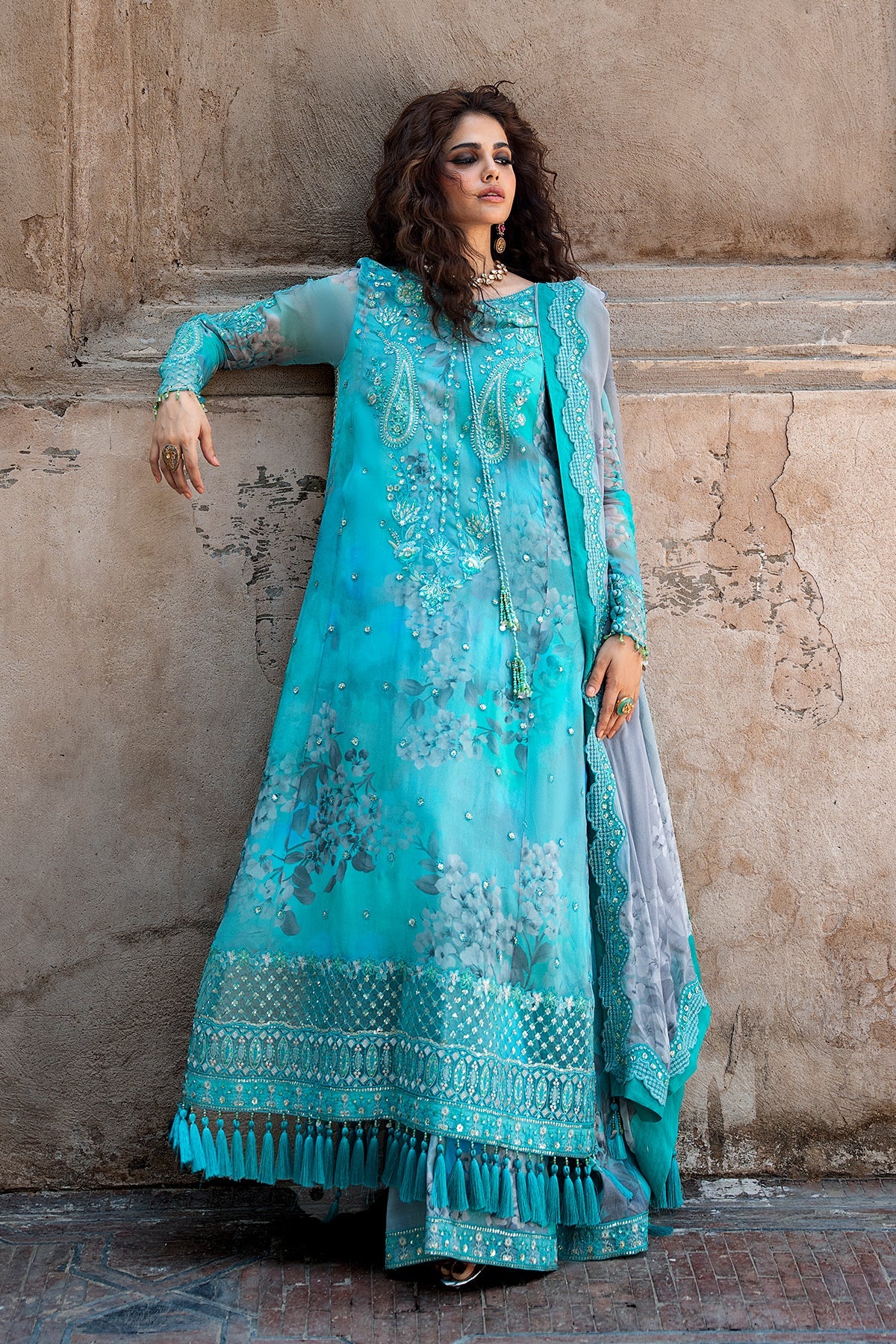 3-PC Stitched Embroidered Chiffon Collection VSLW6-08P