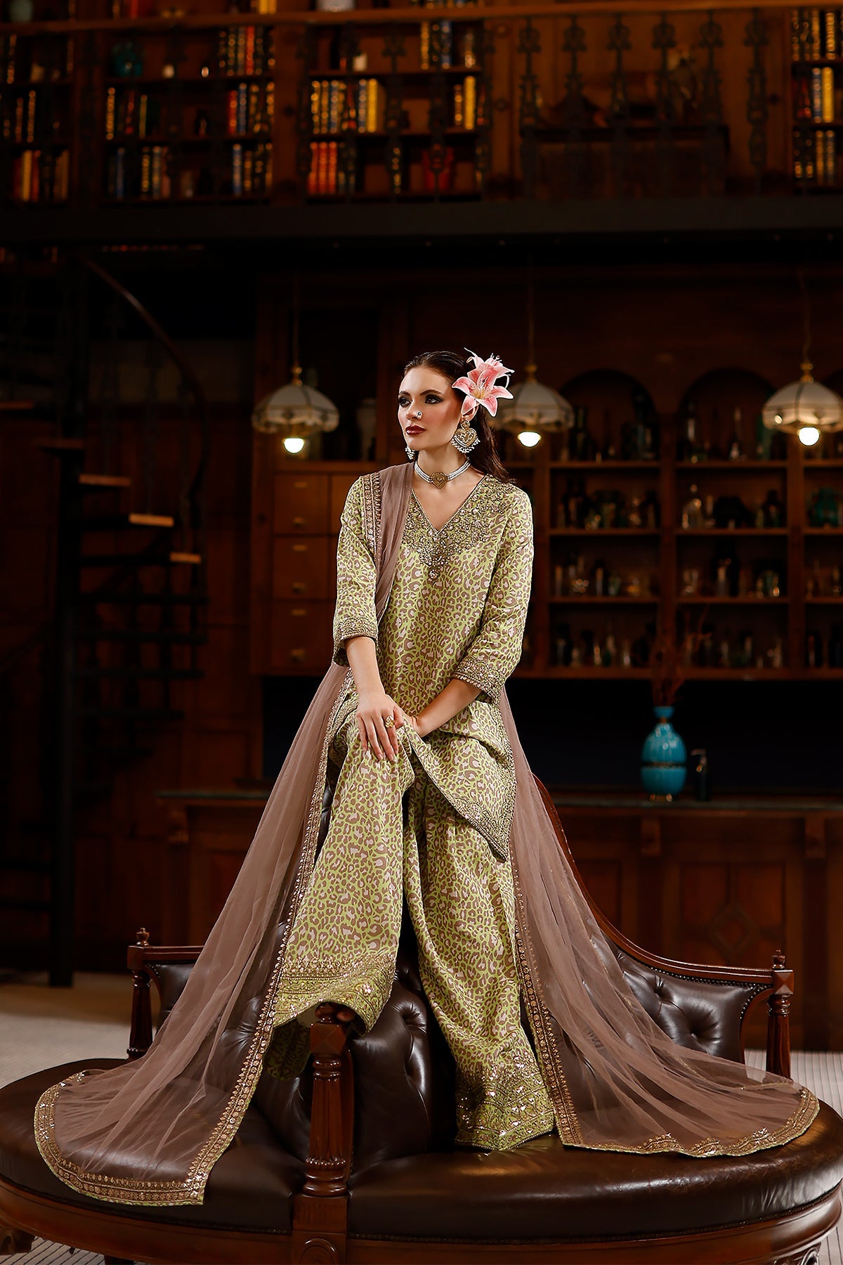3-PC Embroidered Raw Silk CMA-6-154