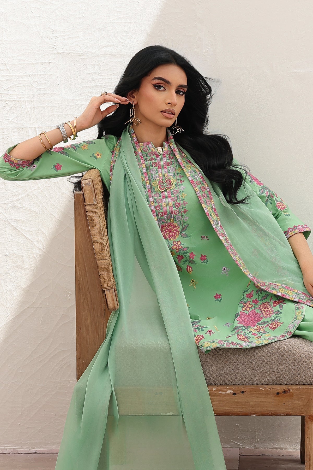 3-PC Stitched Embroidered Lawn Collection CNP-6-218