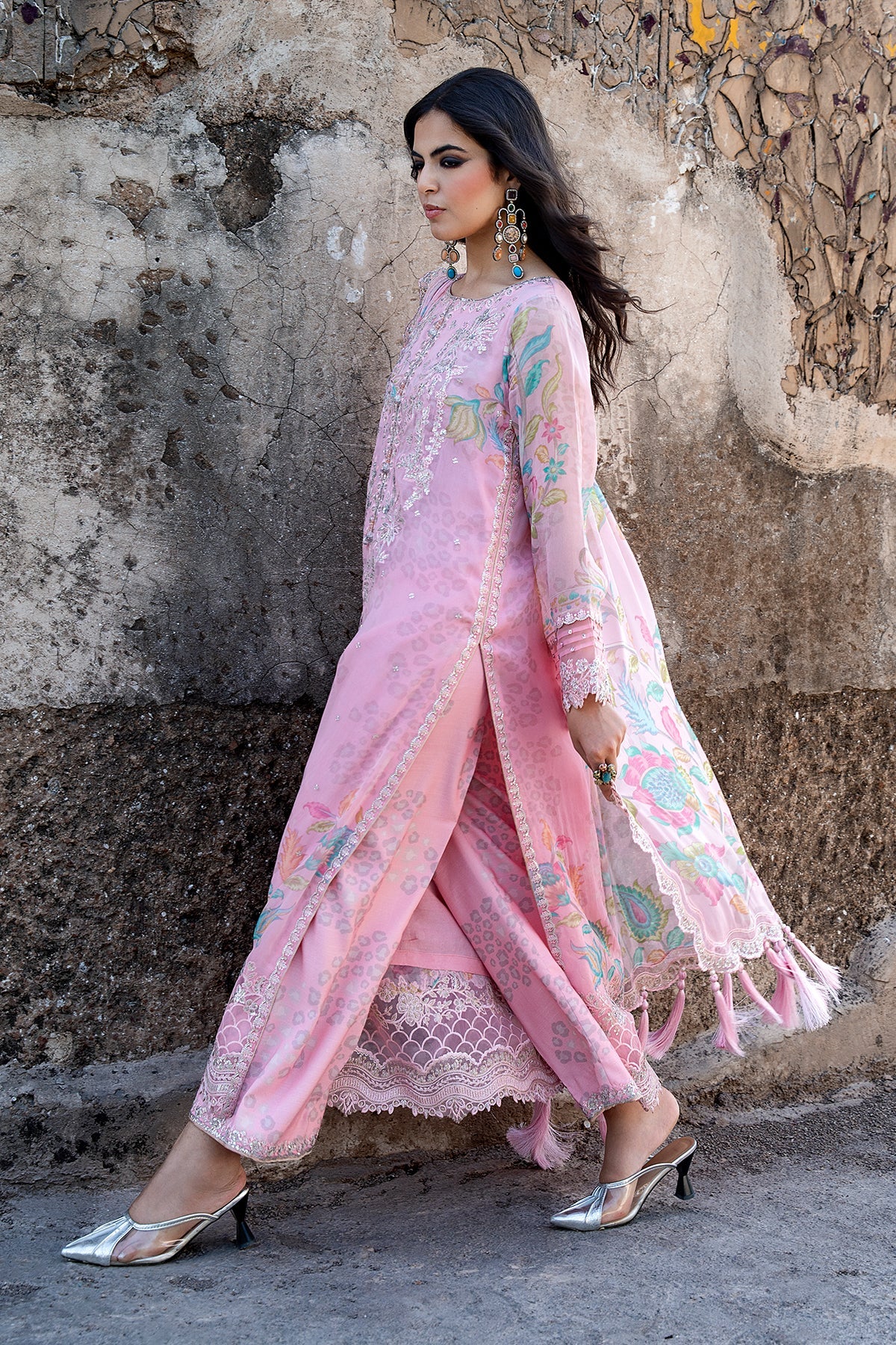 3-PC Stitched Embroidered Chiffon Collection VSLW6-01P