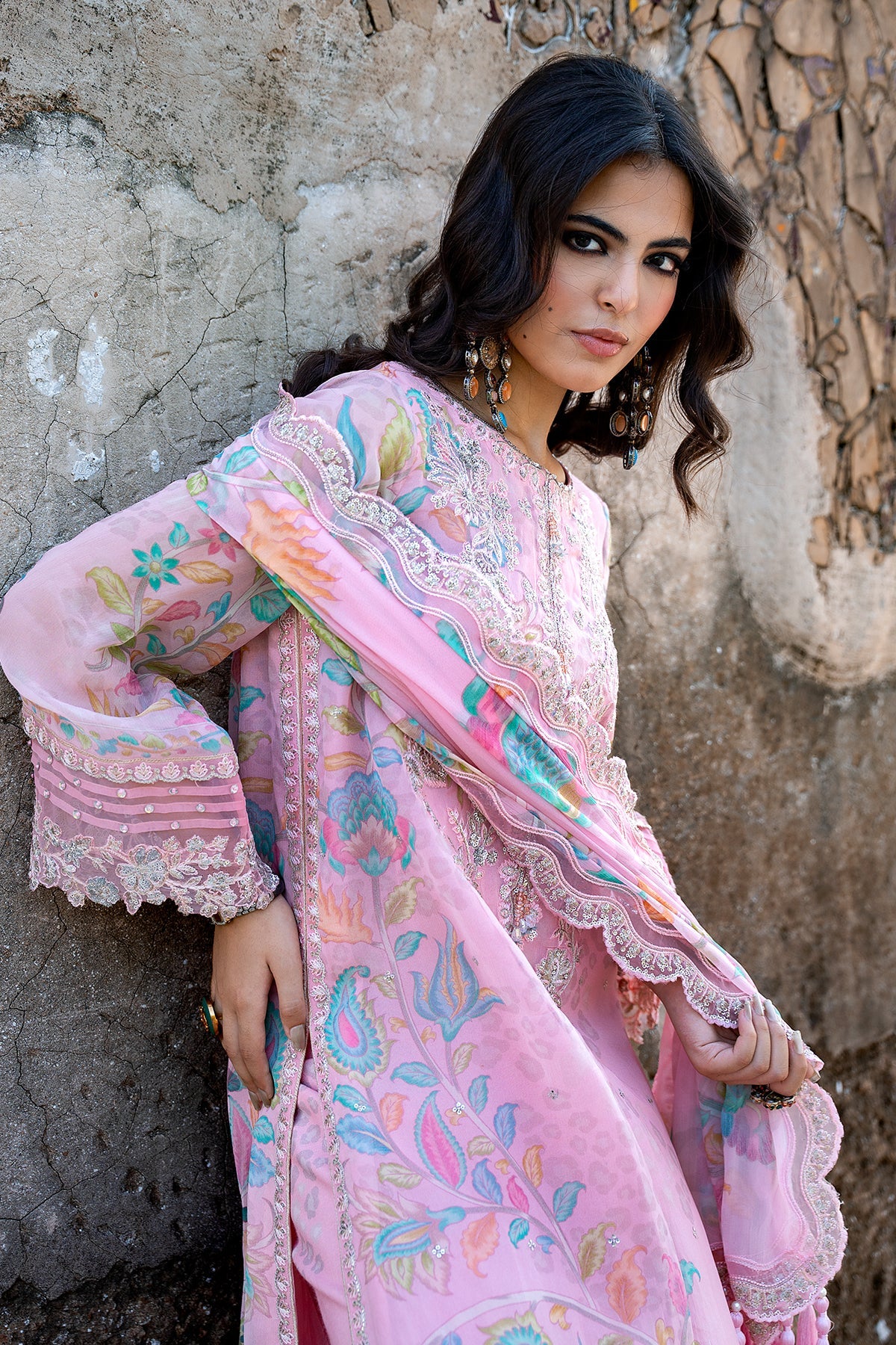 3-PC Stitched Embroidered Chiffon Collection VSLW6-01P