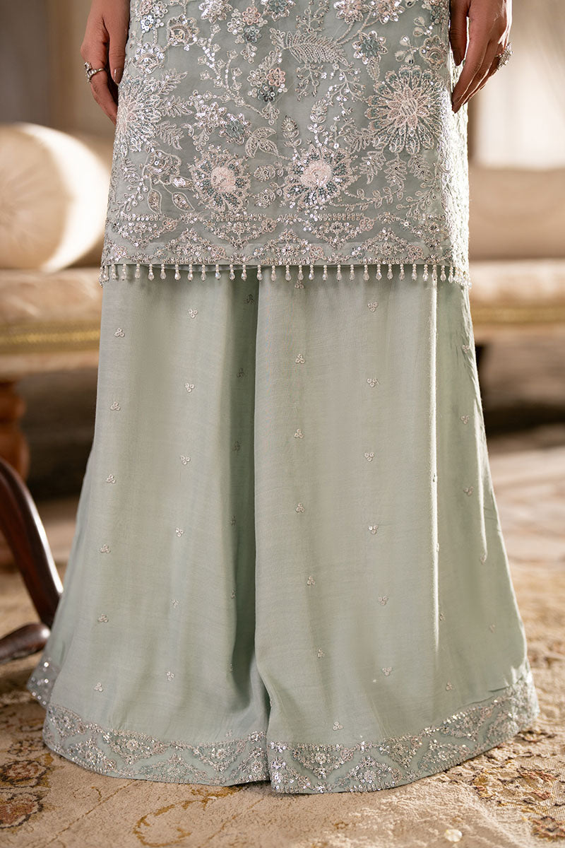 AQUA SPARKLE-3PC ORGANZA EMBROIDERED PRET