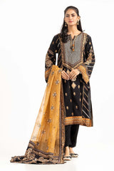 Tehwaar Raw Silk Block Printed Shirt And Trouser With Block Printed Dupatta