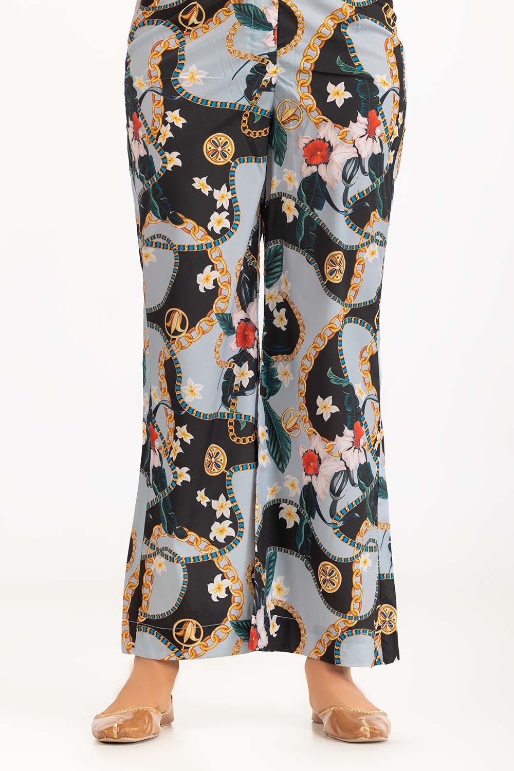 Satin Silk Printed Trouser