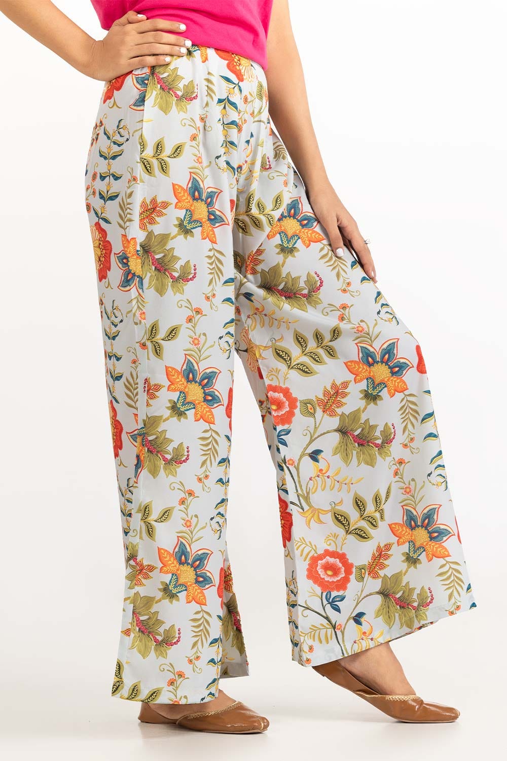 Satin Silk Printed Trouser