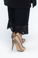 Raw Silk Embroidered Trouser
