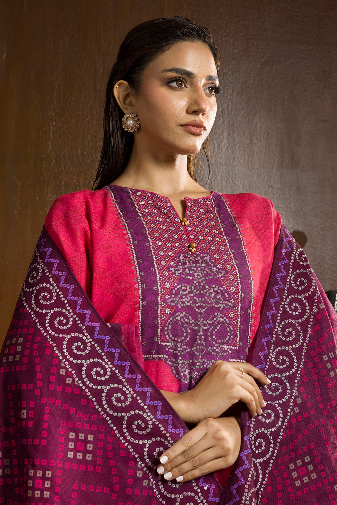 Kurta Shawl Trouser - 3007