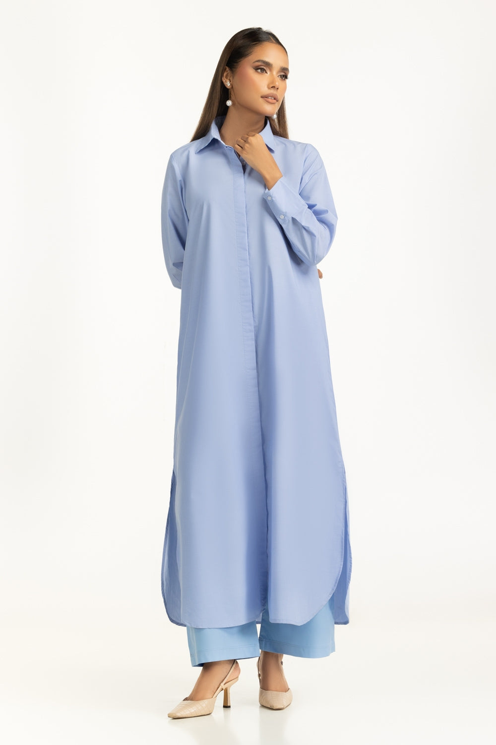 Yarn Dyed Button Down Shirt Dress