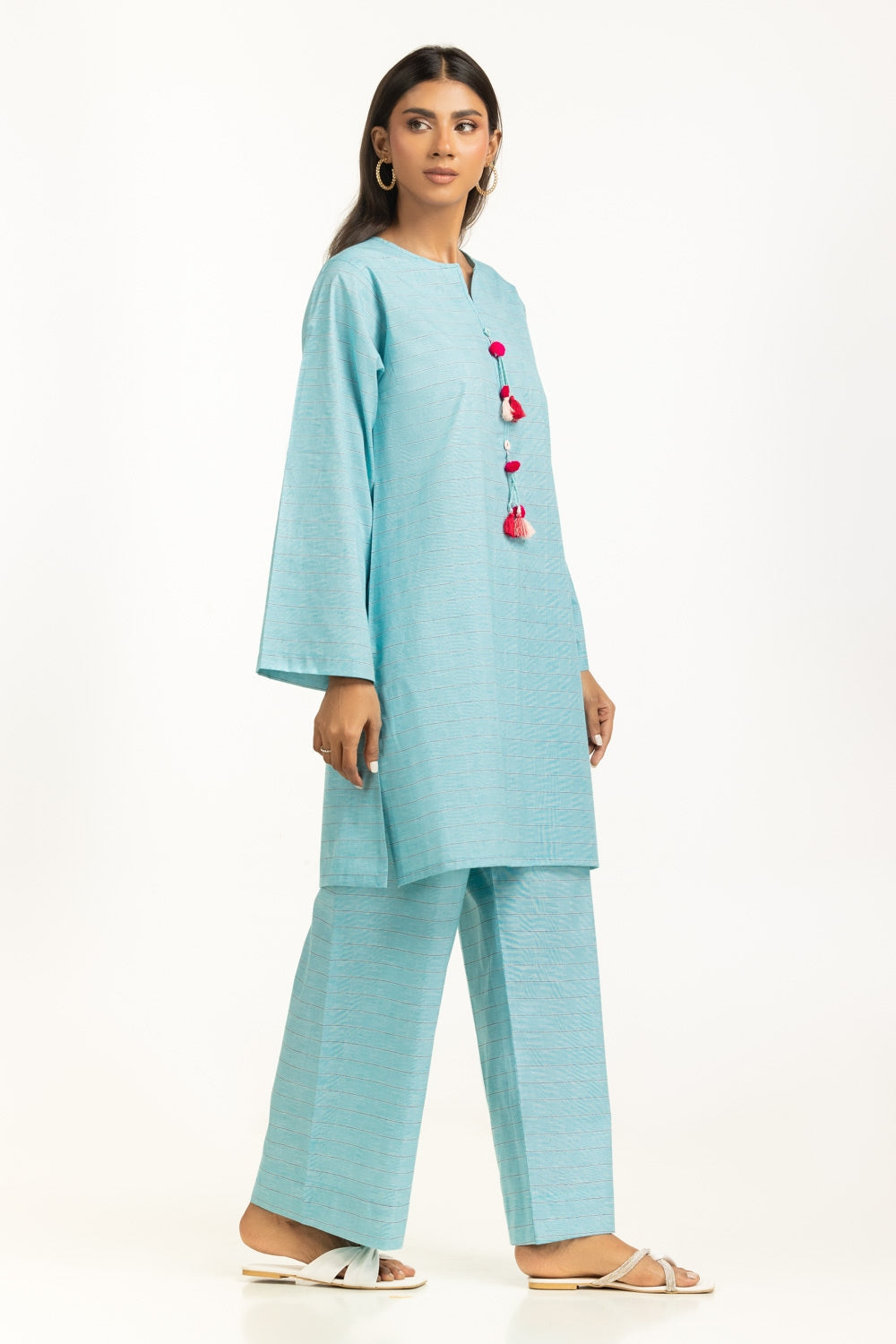 Yarn-dyed Embellished Co-Ord Set