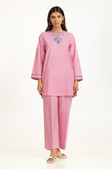Yarn-dyed Embroidered Co-Ord Set