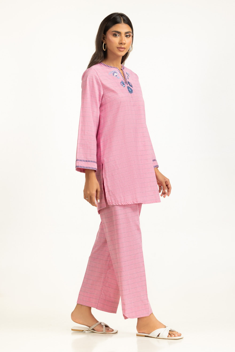 Yarn-dyed Embroidered Co-Ord Set